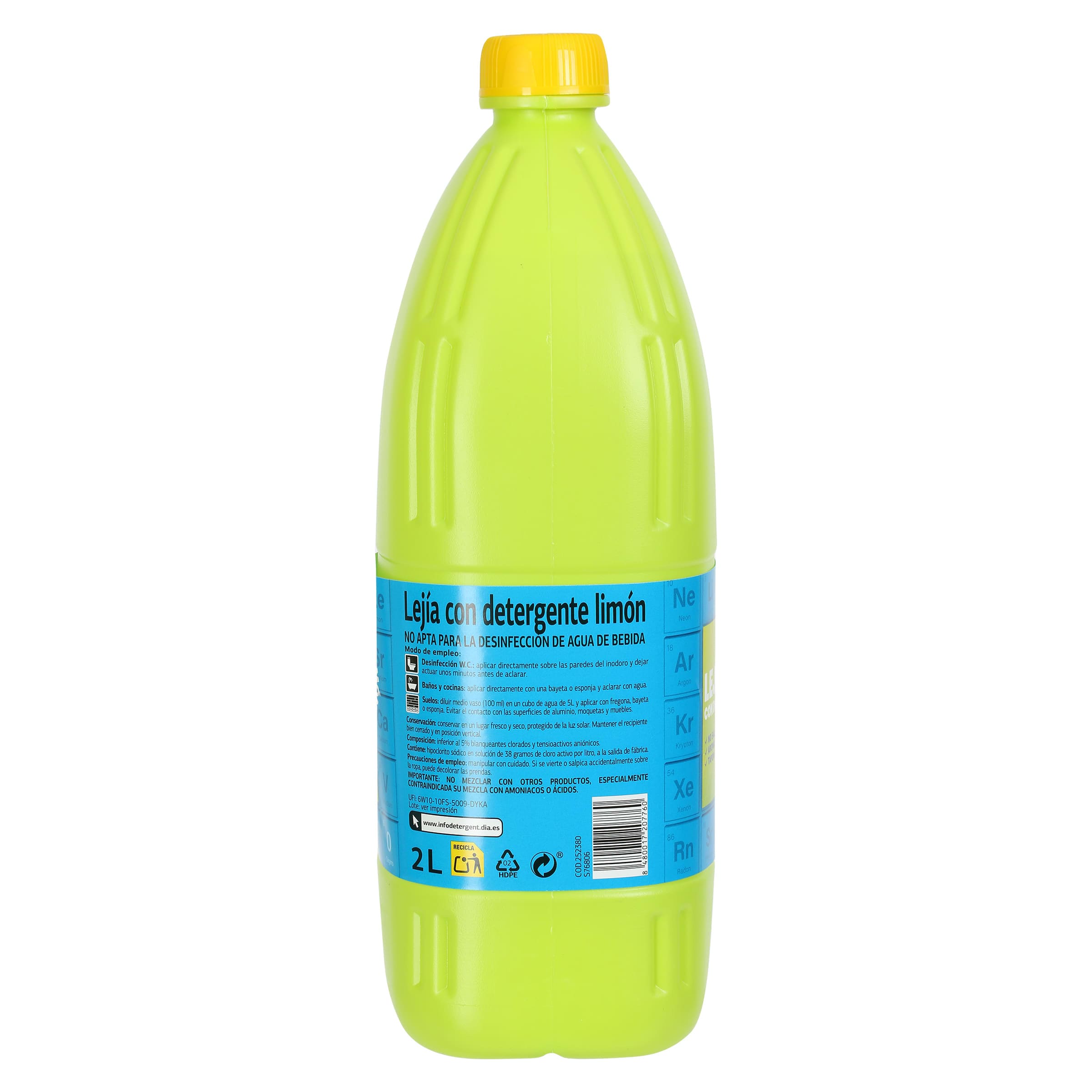 Lejía con detergente limón Dia 2 L