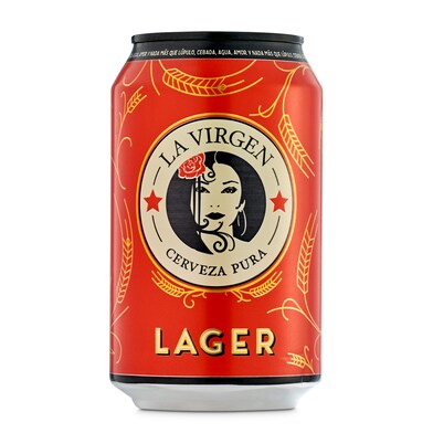 Cerveza lager La virgen lata 33 cl-0 Cerveza lager La virgen lata 33 cl-0