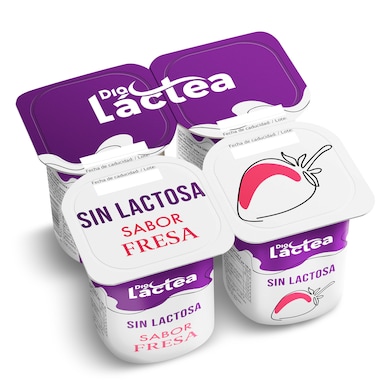 Sabor fresa sin lactosa Dia Láctea pack 4 x 125 g-0