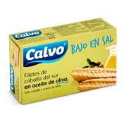 Filetes de caballa en aceite de oliva bajo en sal Calvo lata 82 g