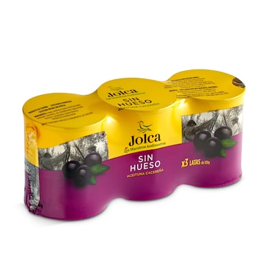 Aceitunas negras sin hueso cacereña Jolca lata 3 x 50 g-0