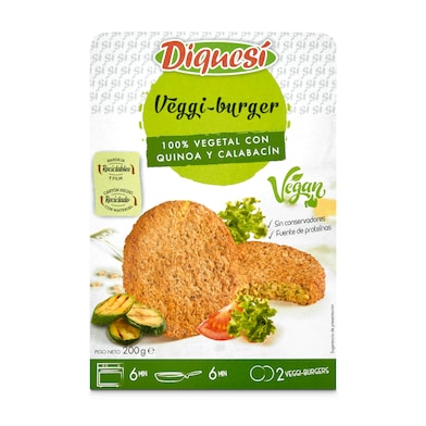 Hamburguesas veganas de calabacín y quinoa DiqueSí bandeja 200 g-0