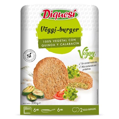 Hamburguesas veganas de calabacín y quinoa DiqueSí bandeja 200 g-0