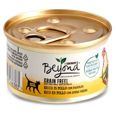 Alimento húmedo para gatos rico en pollo Purina lata 85 g-0