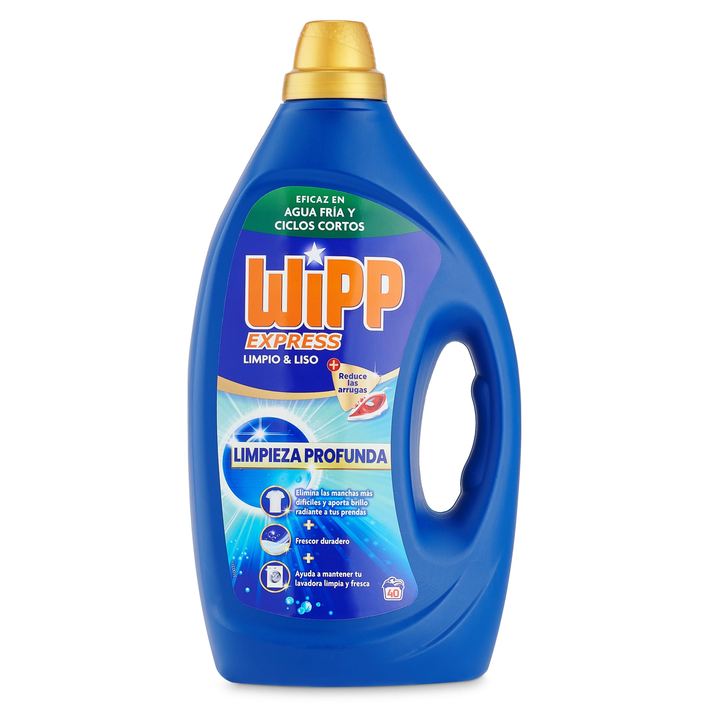 Detergente líquido liso y limpio Wipp Express 40 lavados