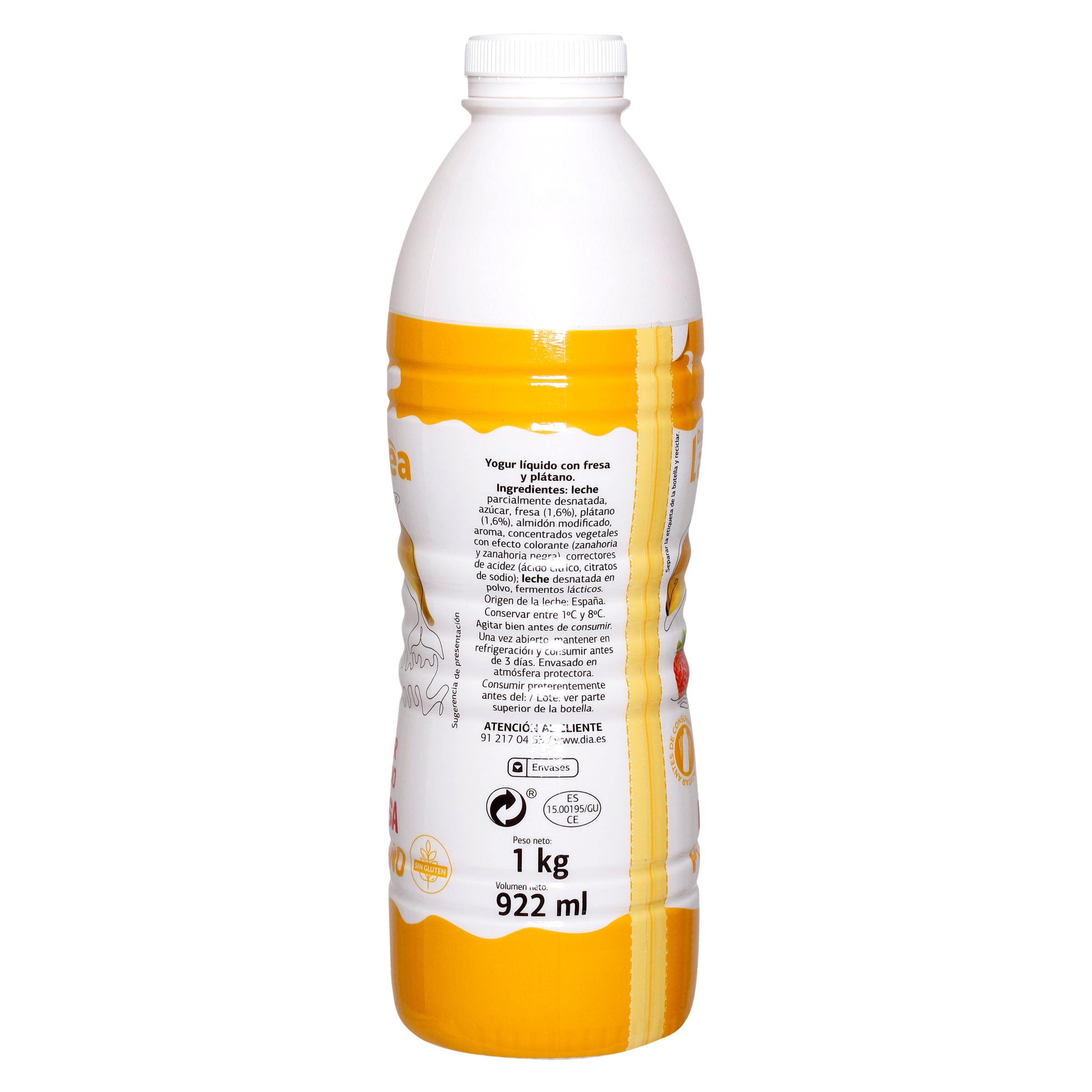 Yogur líquido sabor fresa y plátano Dia Láctea 1 Kg