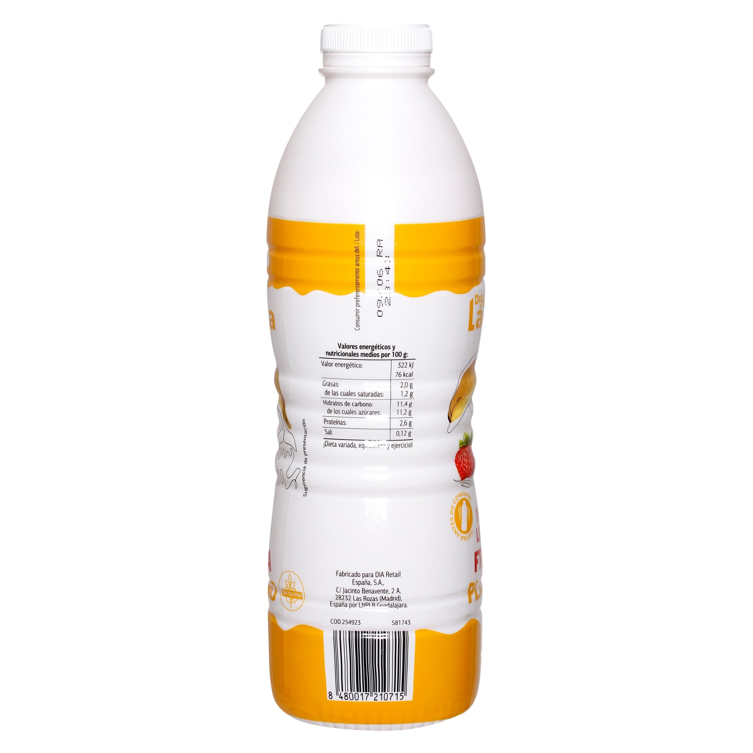 Yogur líquido sabor fresa y plátano Dia Láctea 1 Kg