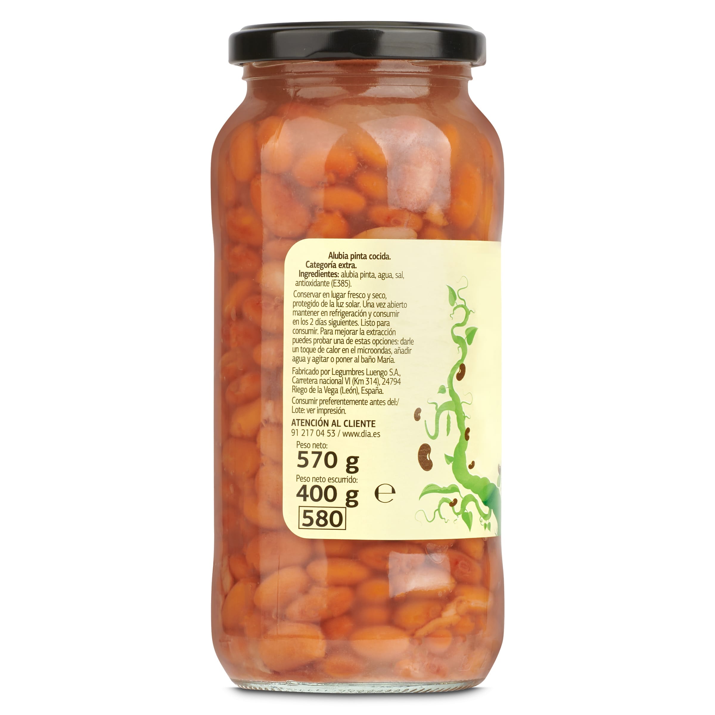 Alubias pintas cocidas Dia Vegecampo 400 g