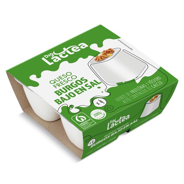 Queso Fresco Bajo en Sal Dia Lactea Pack 4 X 62,5 Gr.