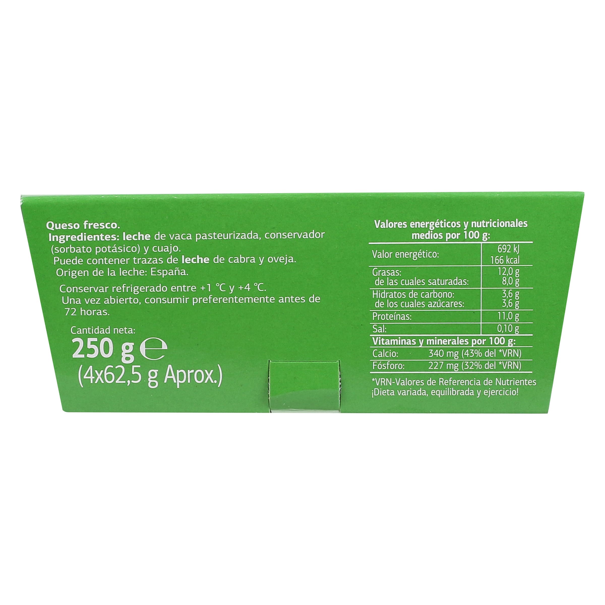 Queso fresco de Burgos bajo en sal Dia Láctea 4 x 62.5 g