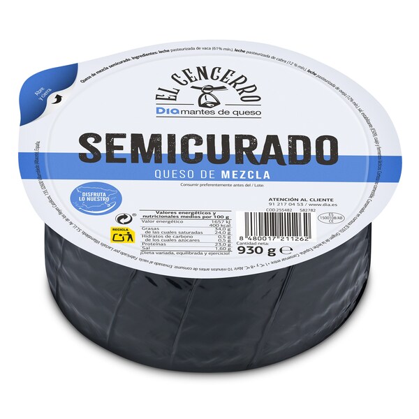 Queso Semicurado Mini Dia Pieza 930 Gr.