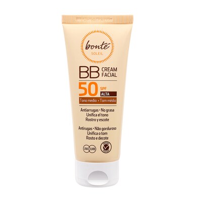 Crema protectora solar facial spf 50 tono medio Bonté Soleil bote 75 ml-0