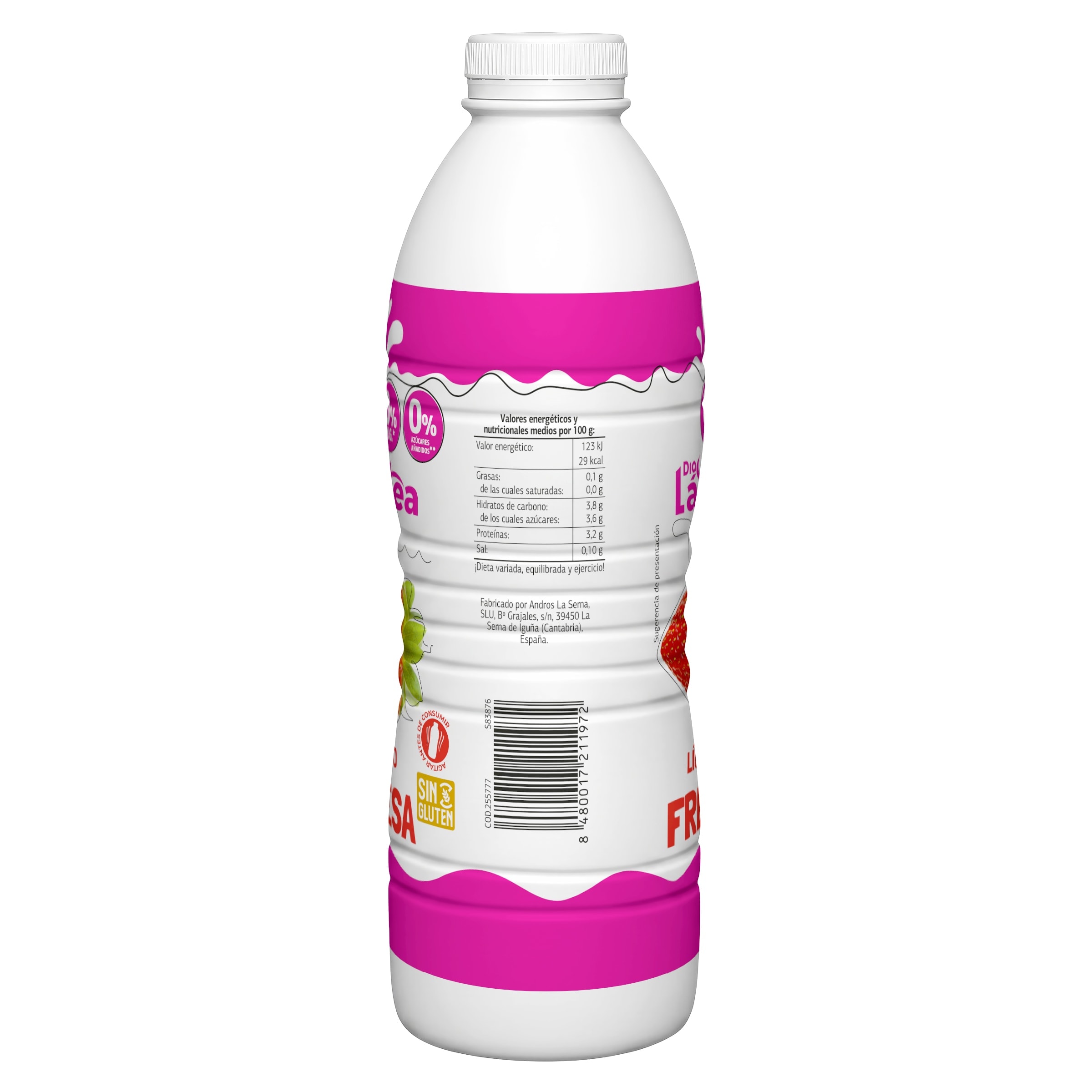 Yogur líquido de fresa desnatado Dia Láctea 1 Kg