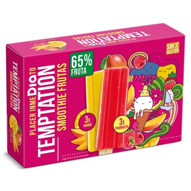 Helado smoothie de frutas 6 unidades Temptation de Dia estuche 312 g-0