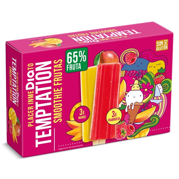 Helado Smoothie De Frutas 6 Uds. Temptation De Dia Estuche 312 Gr.