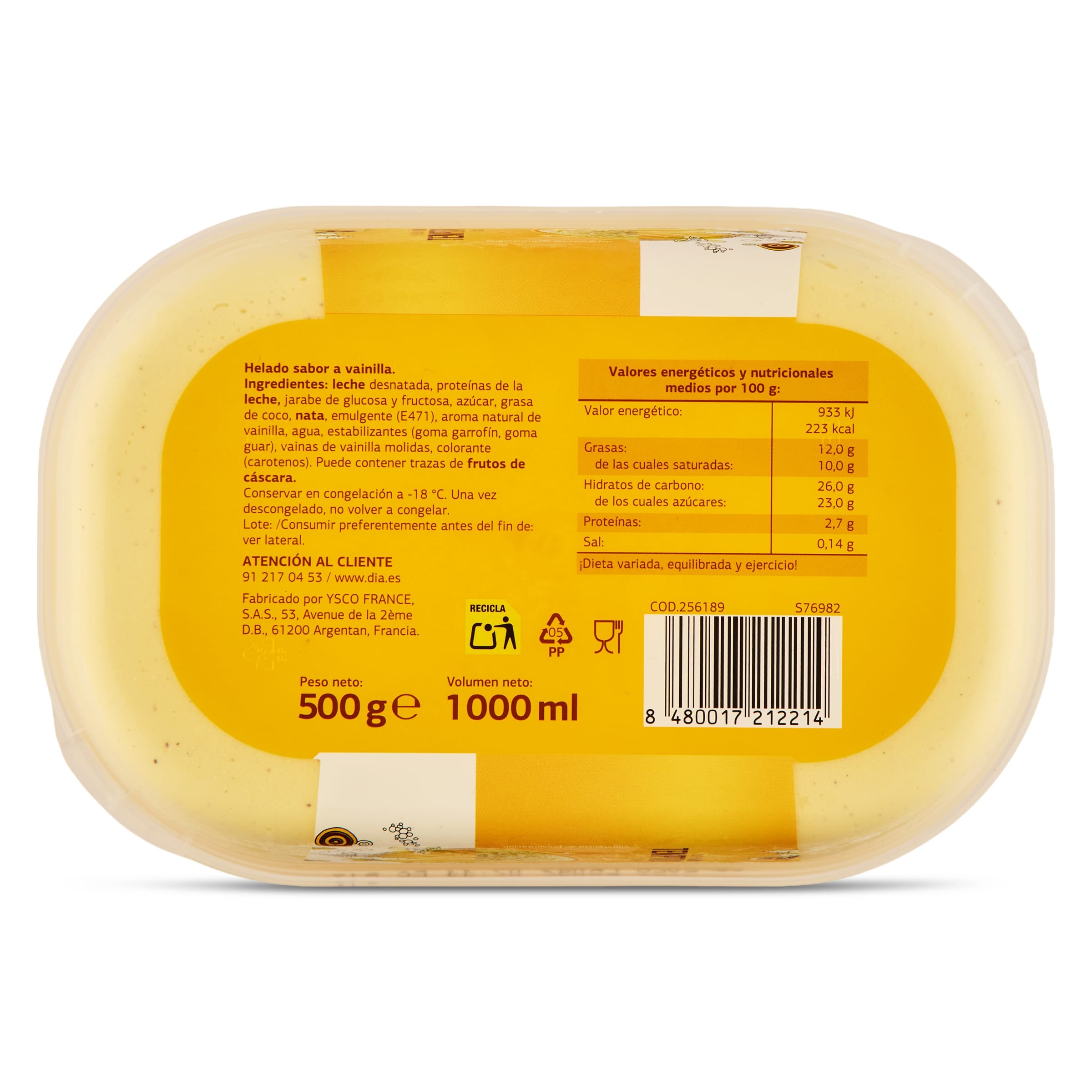 Barqueta de vainilla Dia Temptation 500 g