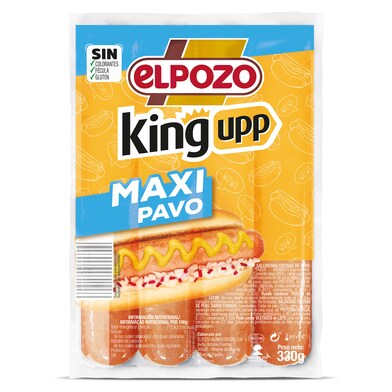 Salchichas de pavo Elpozo King bolsa 330 g-0 Salchichas de pavo Elpozo King bolsa 330 g-0