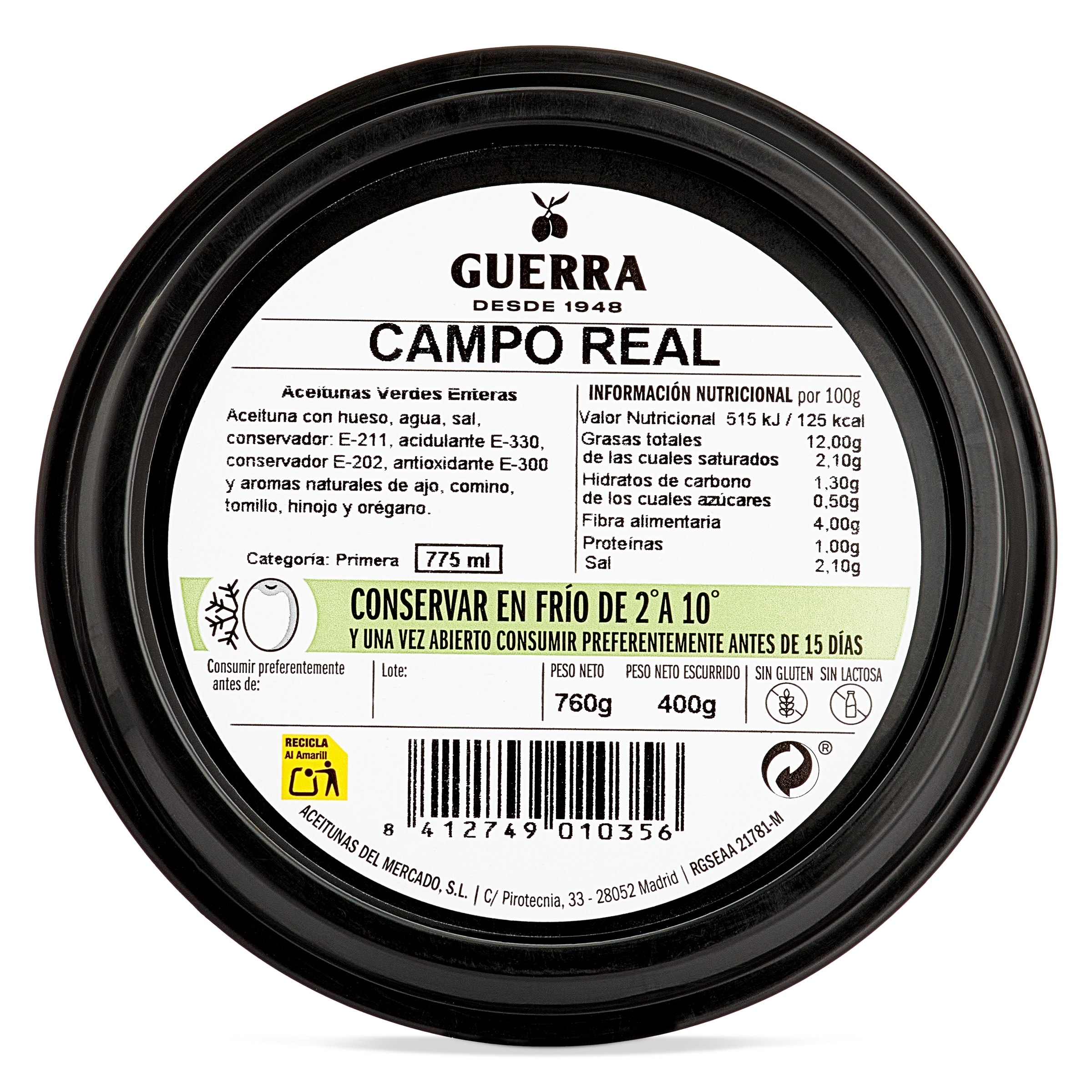Aceitunas Campo Real Guerra 400 g