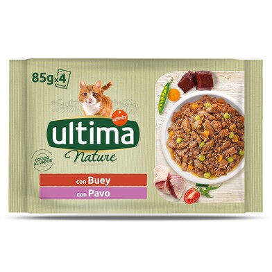 Alimento para gatos con buey y pavo Ultima bolsa 340 g-0