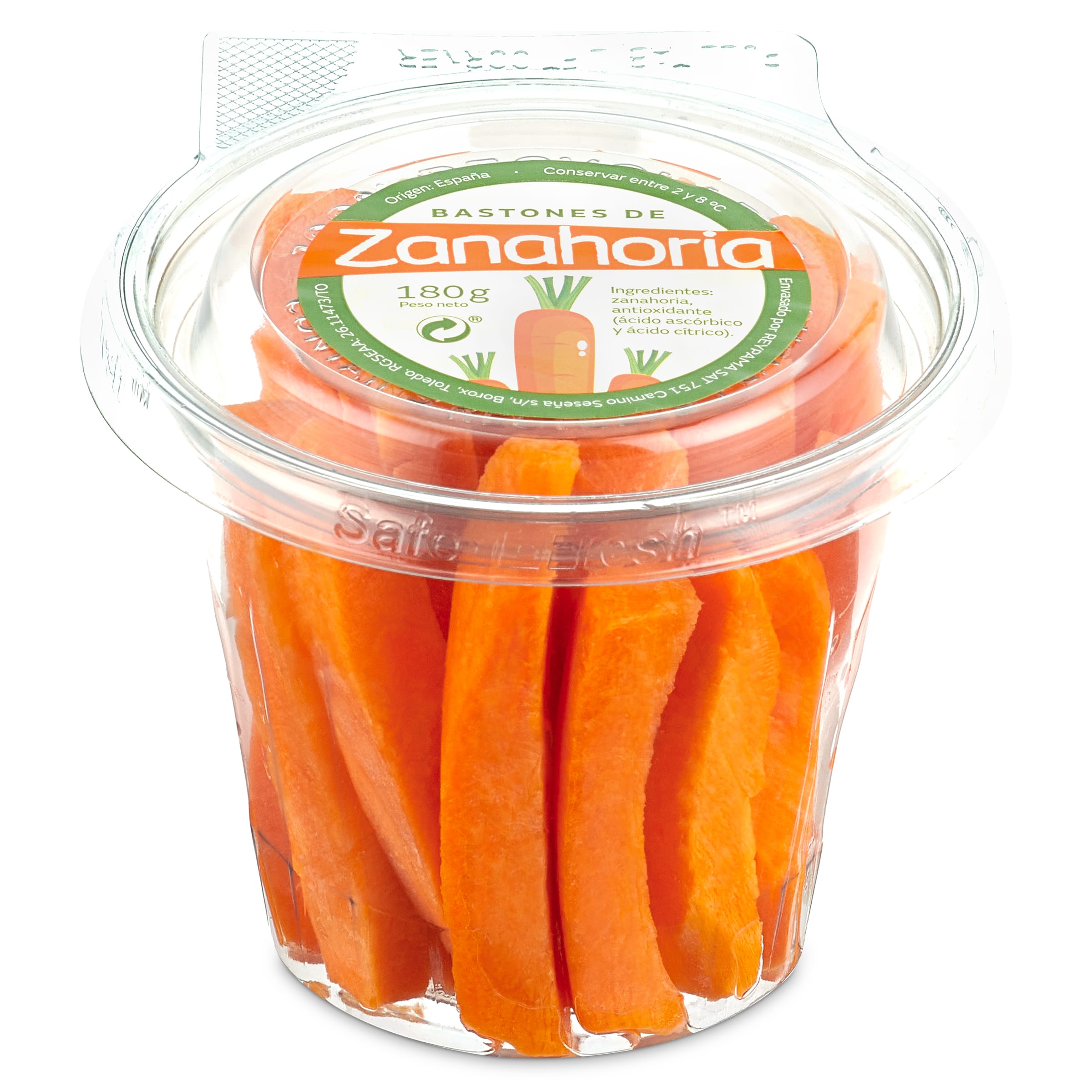 Bastones de zanahoria tarrina 180 g