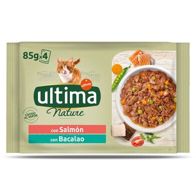 Alimento para gatos con salmón y trucha Ultima bolsa 340 g-0