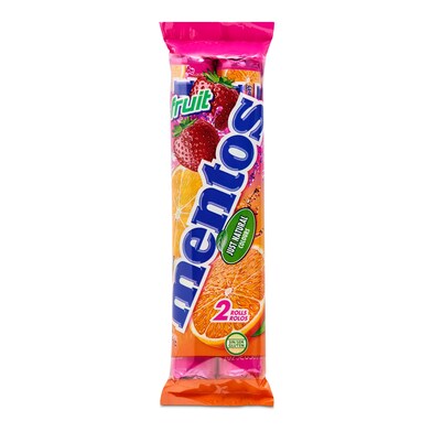 Roll frutas pack caramelos masticables sabor frutas paquete Mentos bolsa 2 x 38 g-0