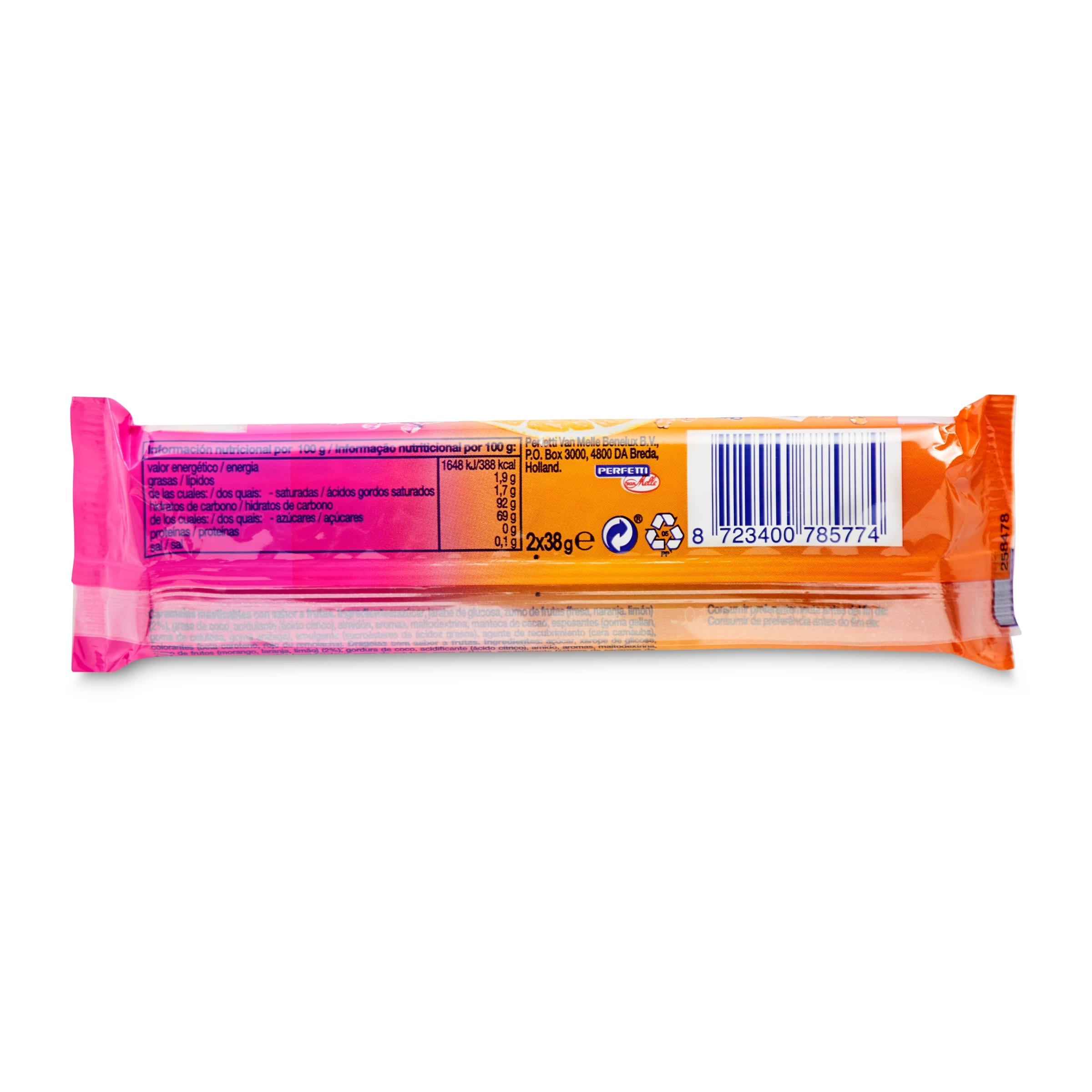 Caramelos masticables sabor frutas Mentos 2 x 38 g