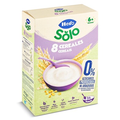 Papilla 8 cereales sin azúcares añadidos Hero Baby caja 410 g-0