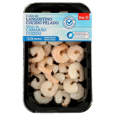 Colas de langostino cocido pelado Dia bandeja 200 g-0