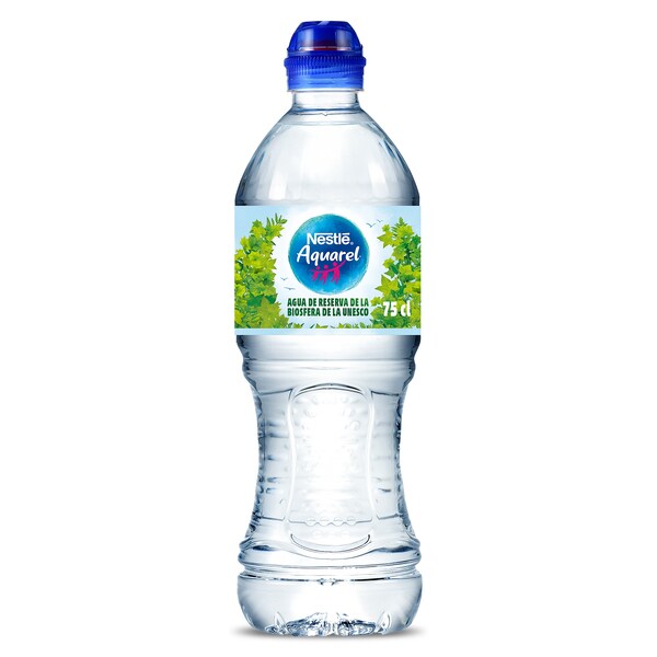 Agua Mineral Natural Aquarel Botella Tapón Sport 75 Cl.