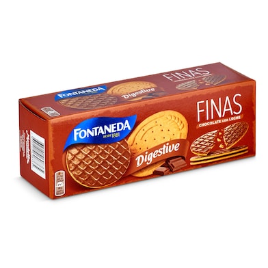 Galletas digestive finas con chocolate con leche Fontaneda caja 170 g-0