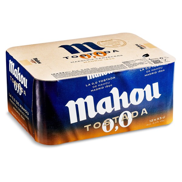 Cerveza Tostada 0,0% Alcohol Mahou Pack 12 Latas 33 Cl.