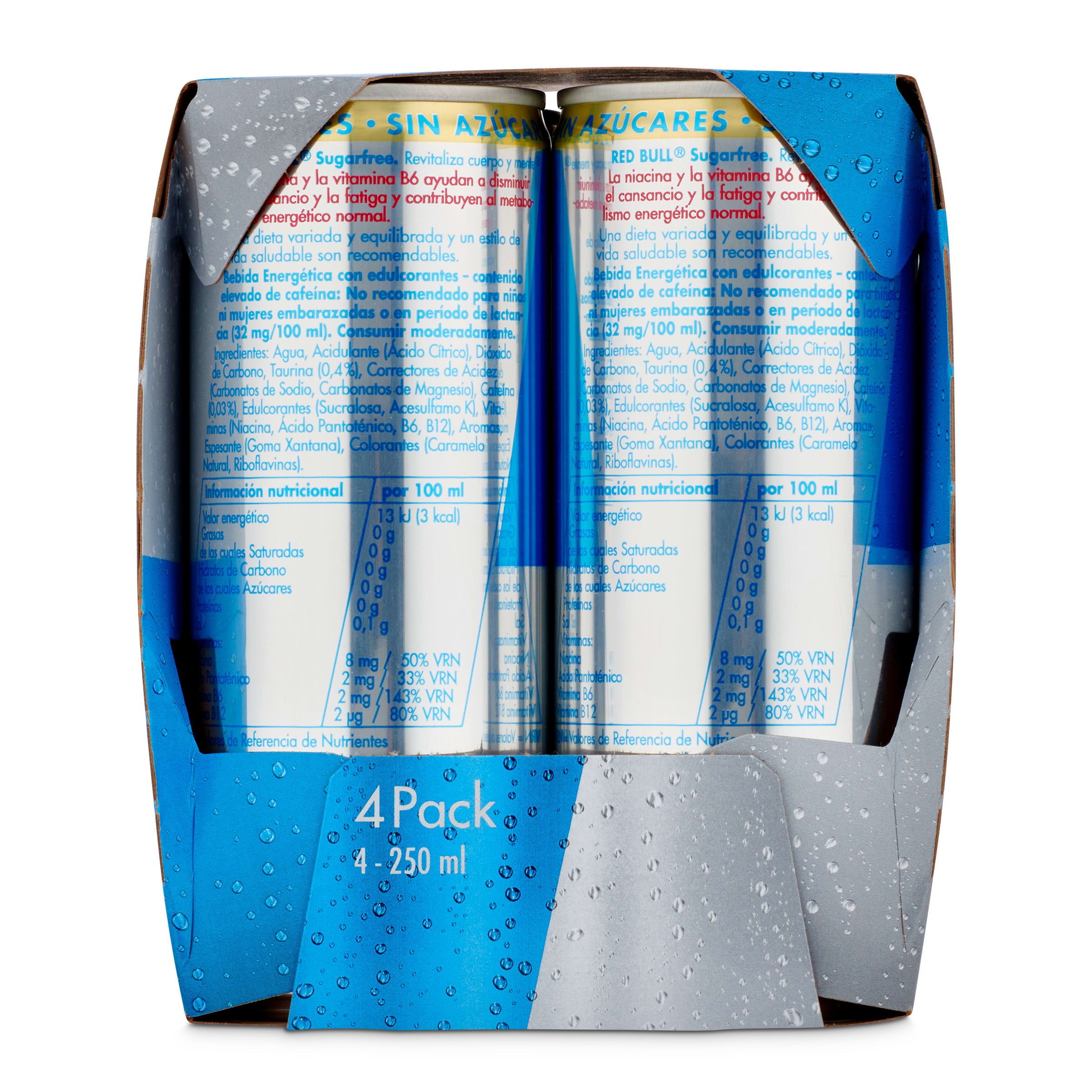 Red bull sin azúcar pack 4 x 250 ml
