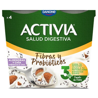 Bífidus desnatado con semillas chía y almendras Activia pack 4 x 115 g-1 Bífidus desnatado con semillas chía y almendras Activia pack 4 x 115 g-1