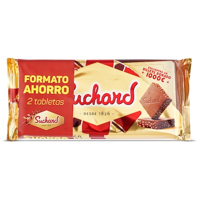 Turrón de chocolate con arroz inflado Suchard 2 x 230 g-0