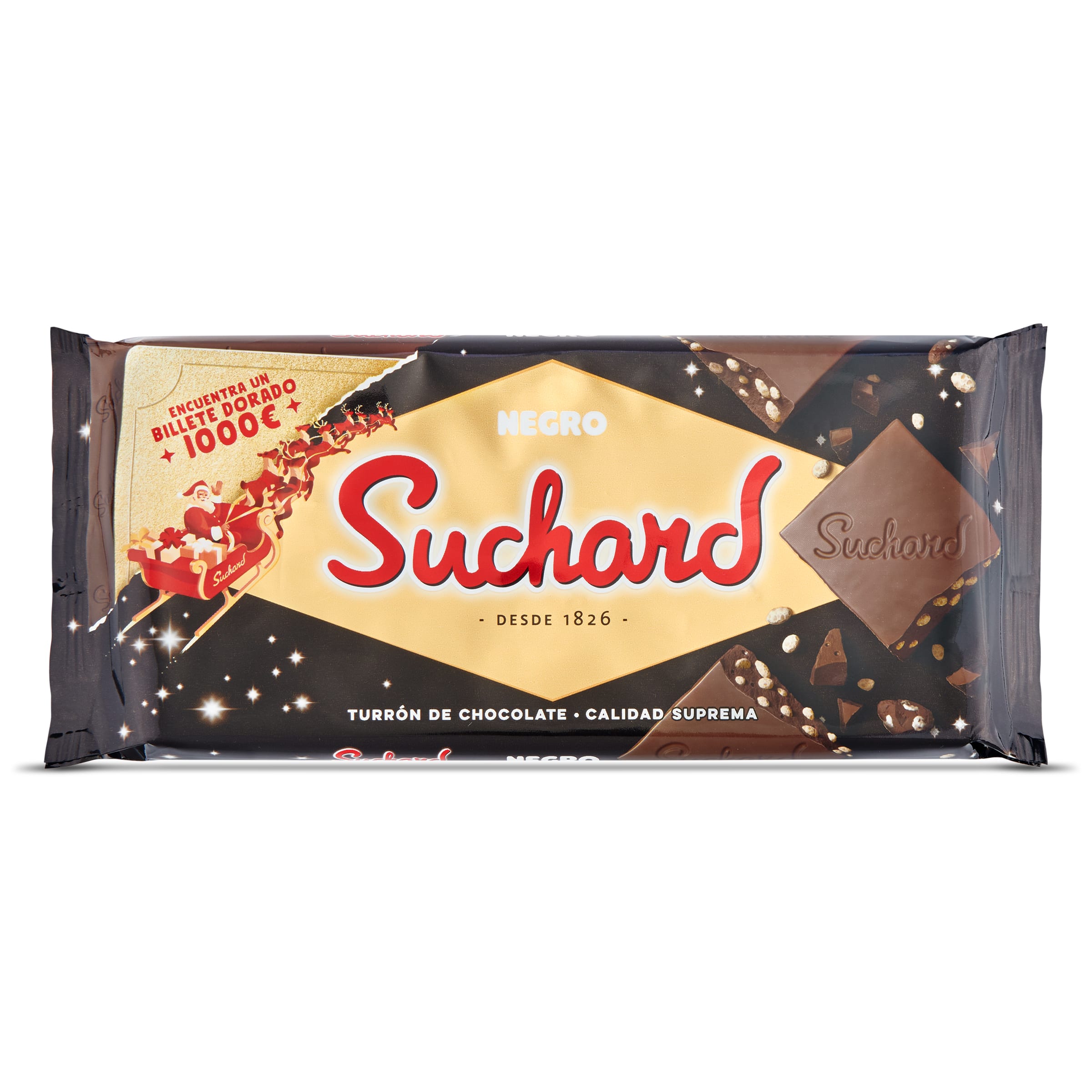 Turrón de chocolate negro con arroz inflado Suchard 230 g