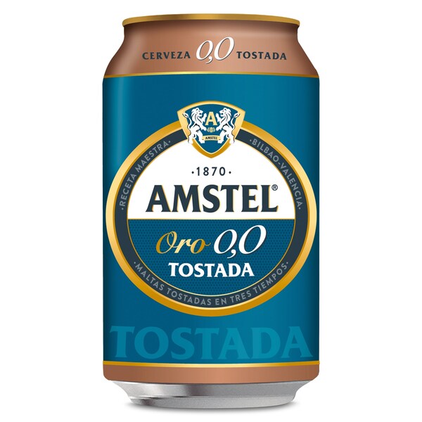 Cerveza Tostada 0,0% Alcohol Amstel Oro Lata 33 Cl.