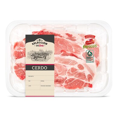 Chuleta de aguja de cerdo SELECCION DE DIA BANDEJA 650g-1 Chuleta de aguja de cerdo SELECCION DE DIA BANDEJA 650g-1