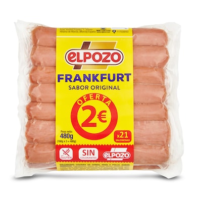 Salchichas frankfurt Elpozo bolsa 3 x 160 g-0
