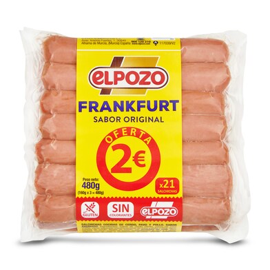 Salchichas frankfurt Elpozo bolsa 3 x 160 g-0 Salchichas frankfurt Elpozo bolsa 3 x 160 g-0