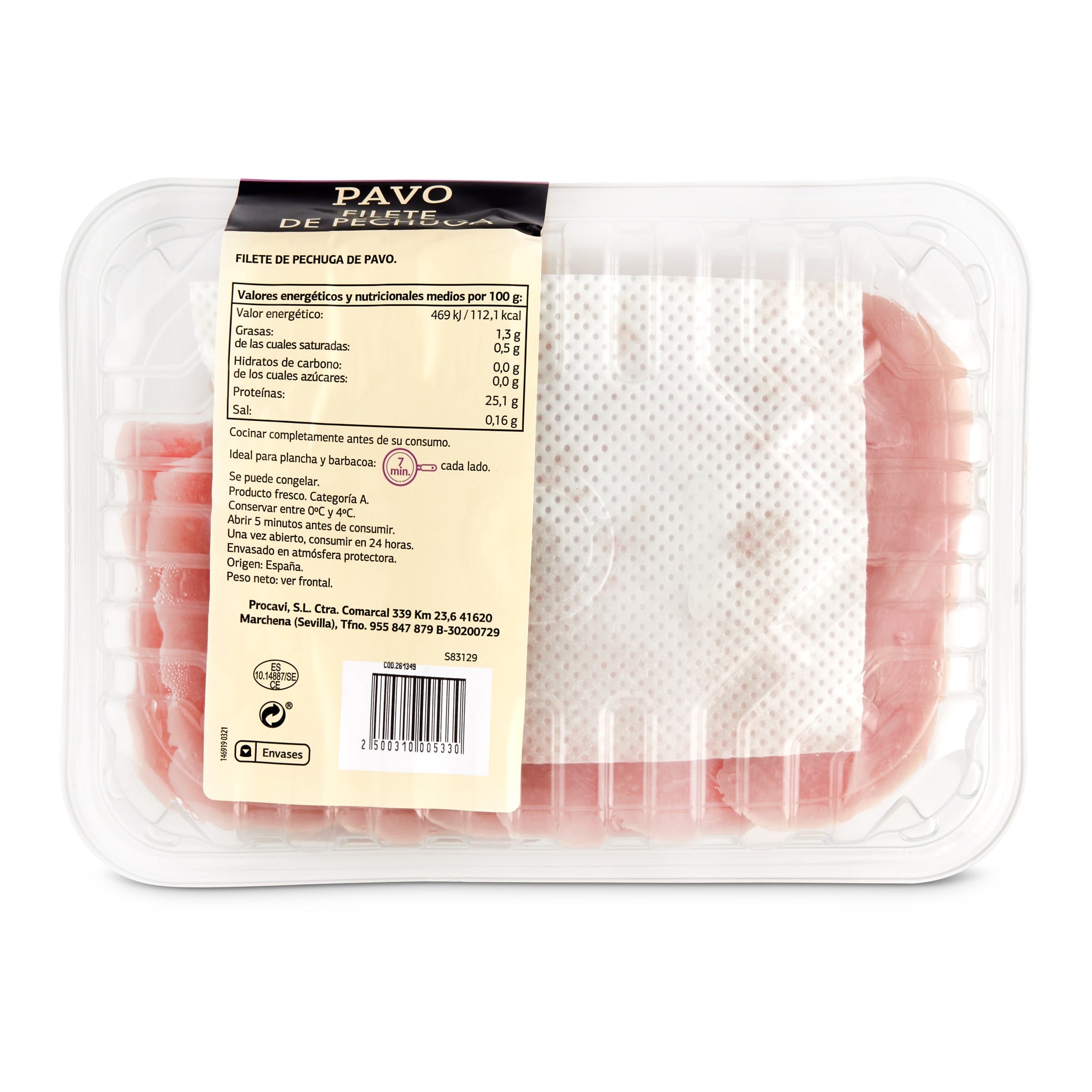 Filetes de pechuga de pavo Selección de Dia 700 g aprox.