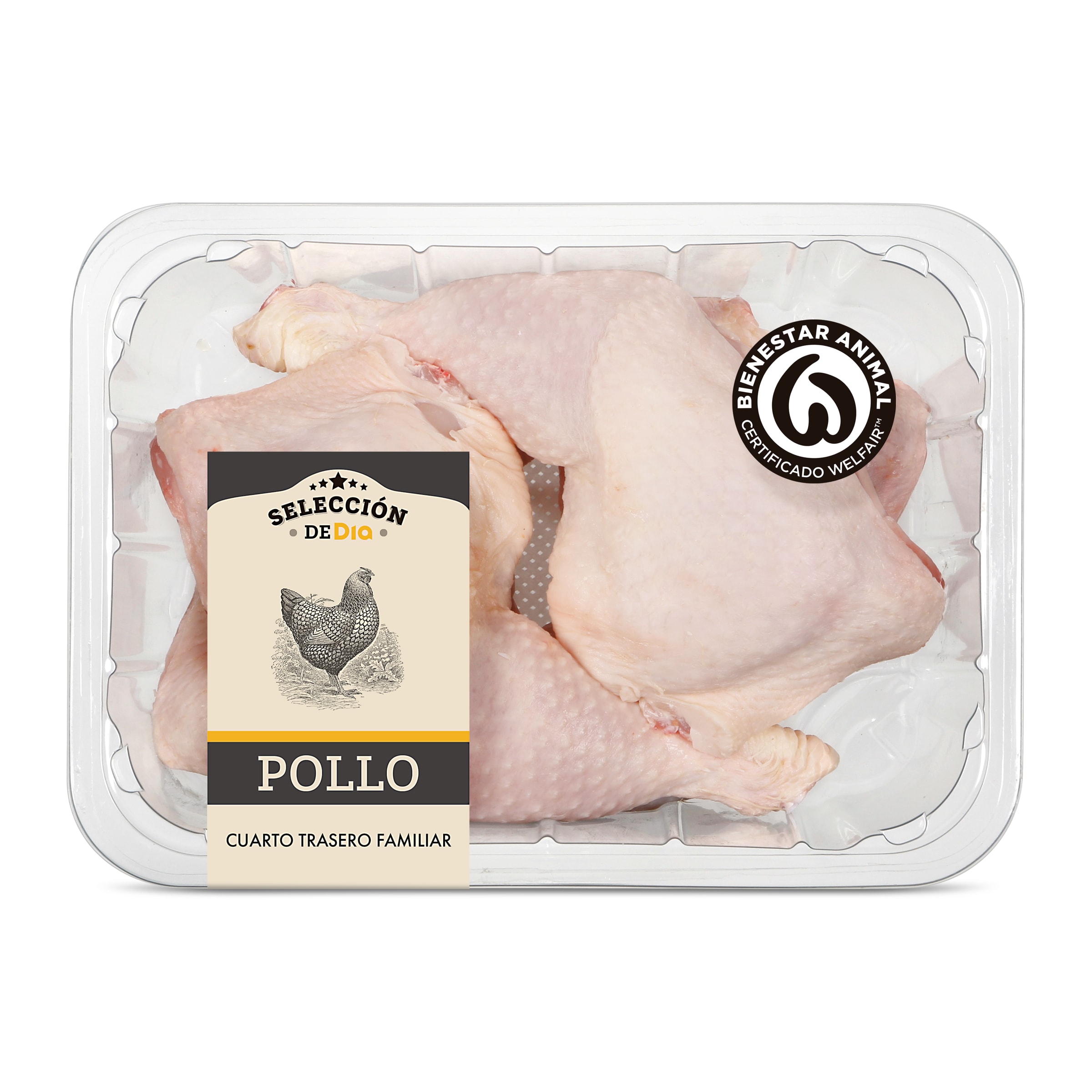 Cuarto trasero de pollo formato familiar Selección de Dia 1.55 Kg aprox.