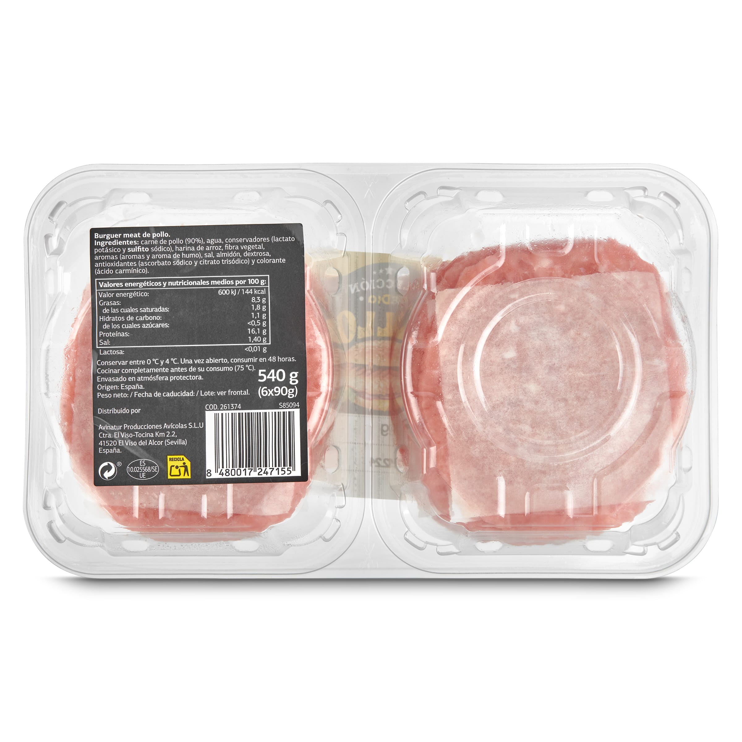 Burger de pollo 6 unidades Selección de Dia 540 g