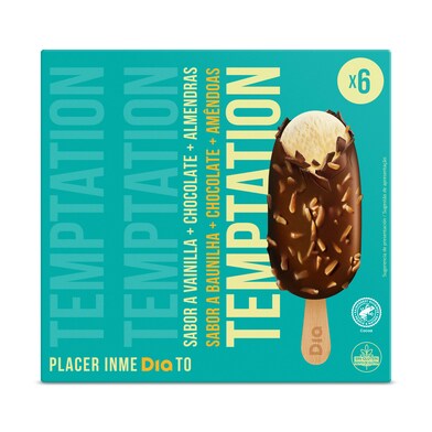 Helado bombón chocolate almendrado TEMPTATION CAJA 504 GR-1 Helado bombón chocolate almendrado TEMPTATION CAJA 504 GR-1