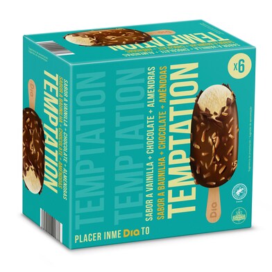 Helado bombón chocolate almendrado Temptation de Dia caja 504 g-0