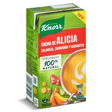 Crema de zanahoria, calabaza y guisantes Knorr brik 500 ml-0