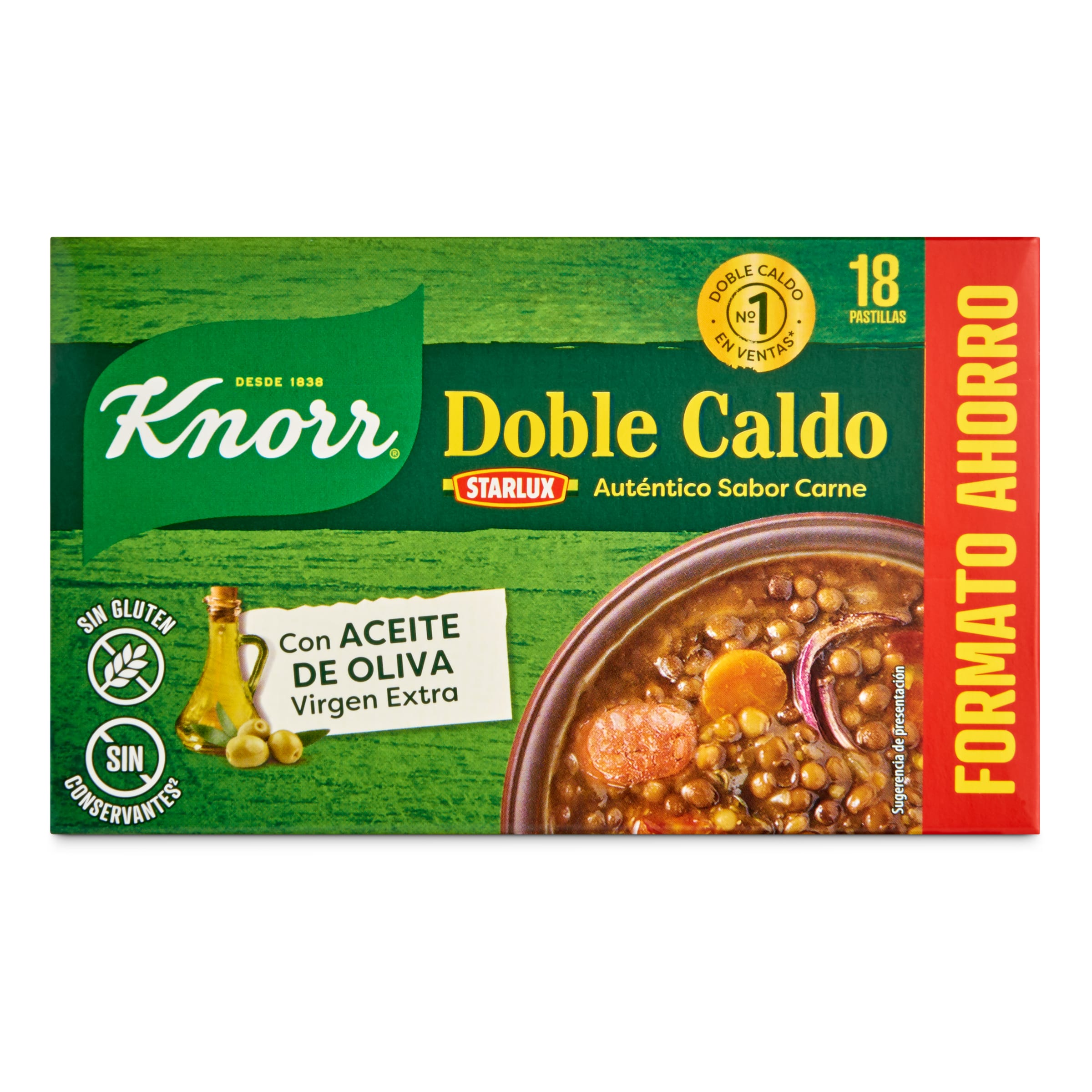 Pastillas doble caldo de carne Knorr 18 unidades