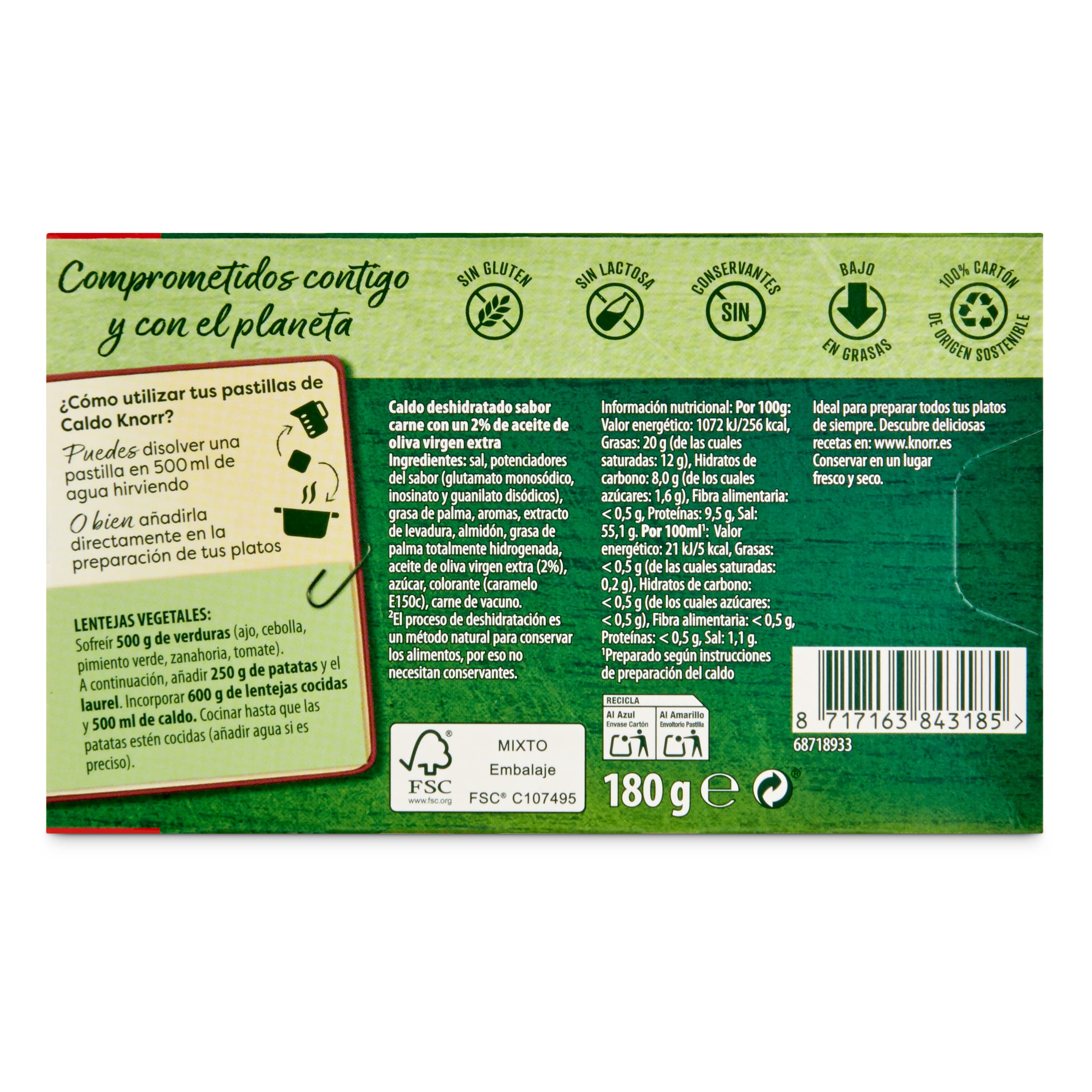 Pastillas doble caldo de carne Knorr 18 unidades