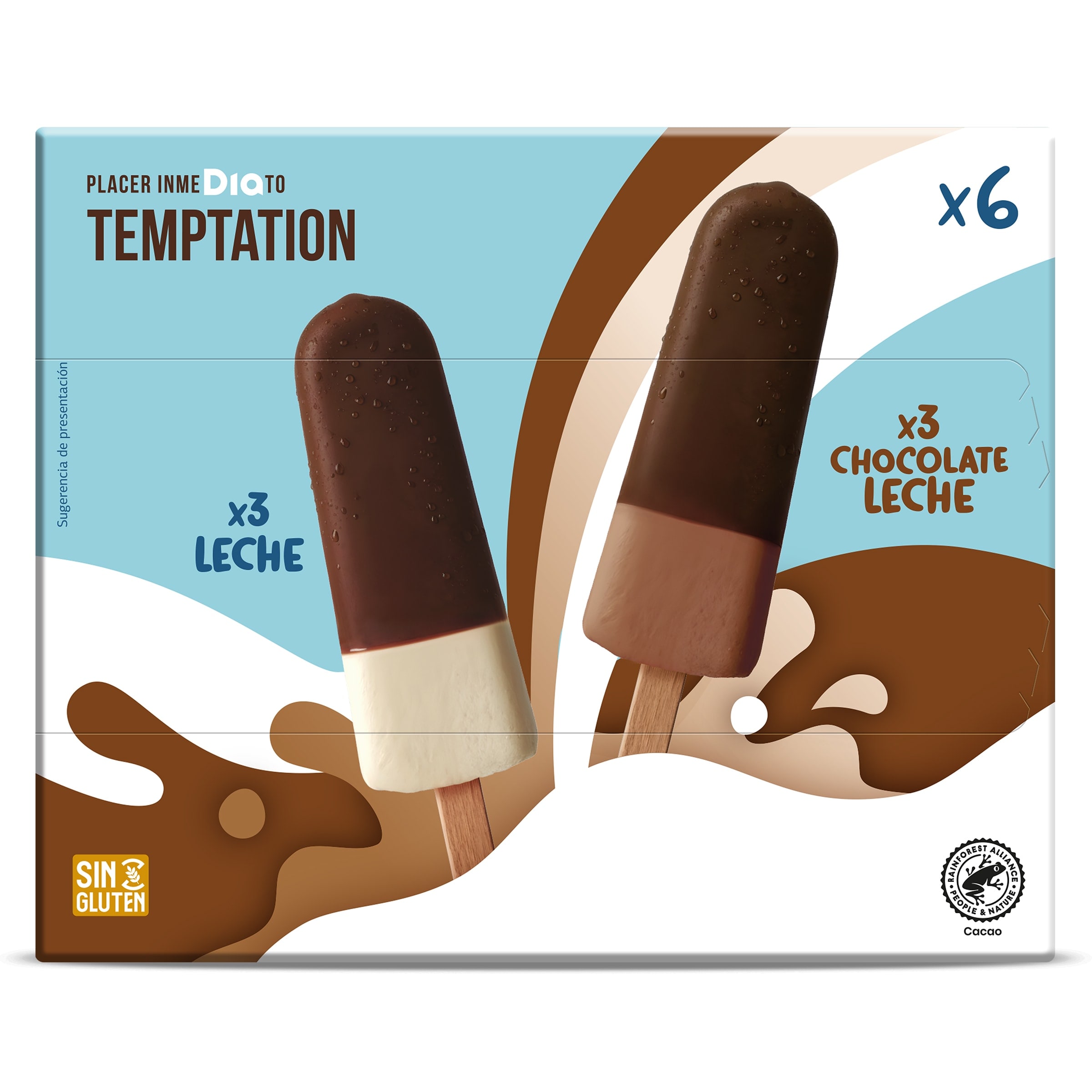 Helados choco milky Dia Temptation 6 x 48 g