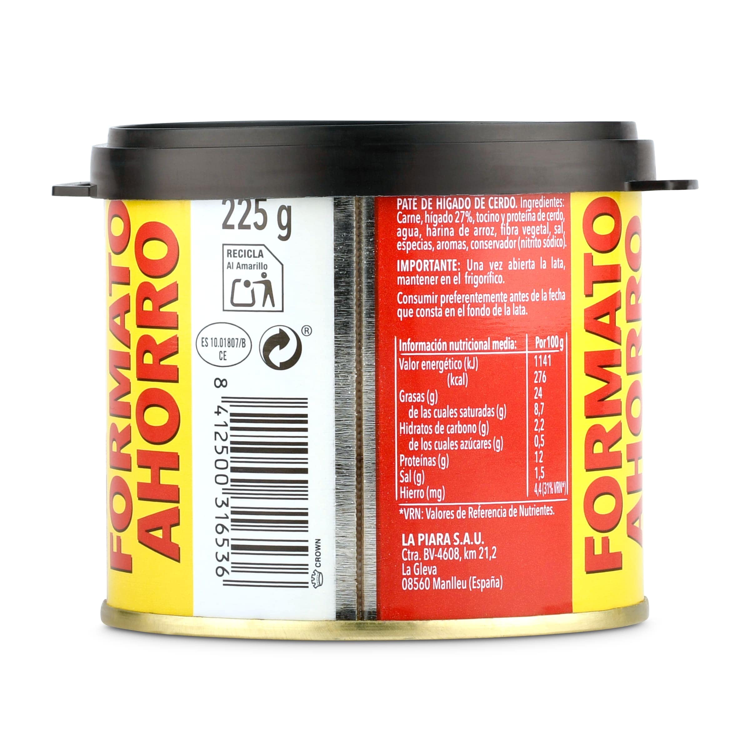 Paté La piara Tapa Negra 225 g